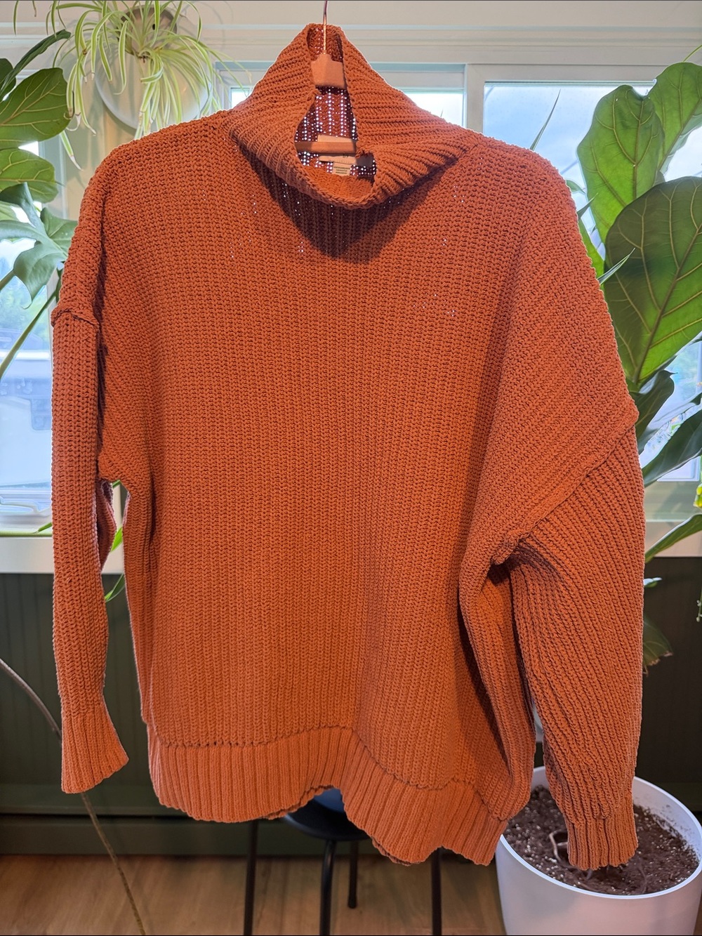 aerie Burnt Orange Cowl Neck Sweater
